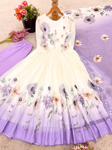 georgette anarkali sequence suit