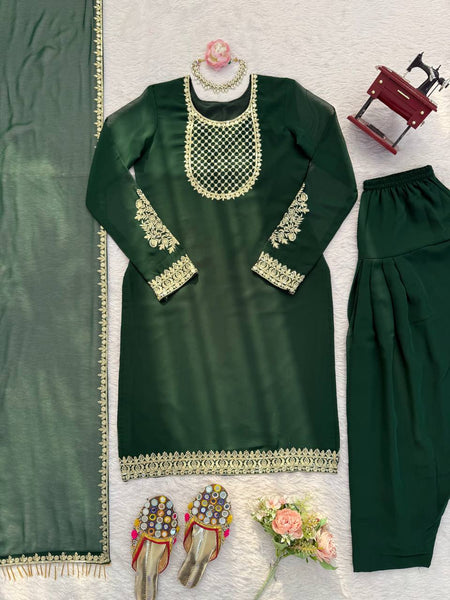 Premium Faux Georgette Patiyala Suit Set