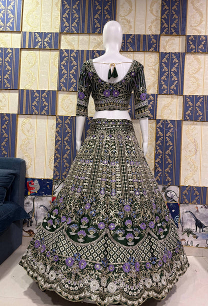 Exquisite Mono Satin Silk Lehenga Choli with Coding and Sequins Work