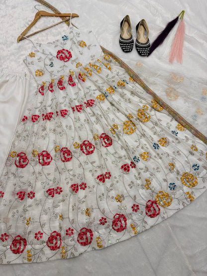 Premium Crushi Silk Anarkali Suit Set
