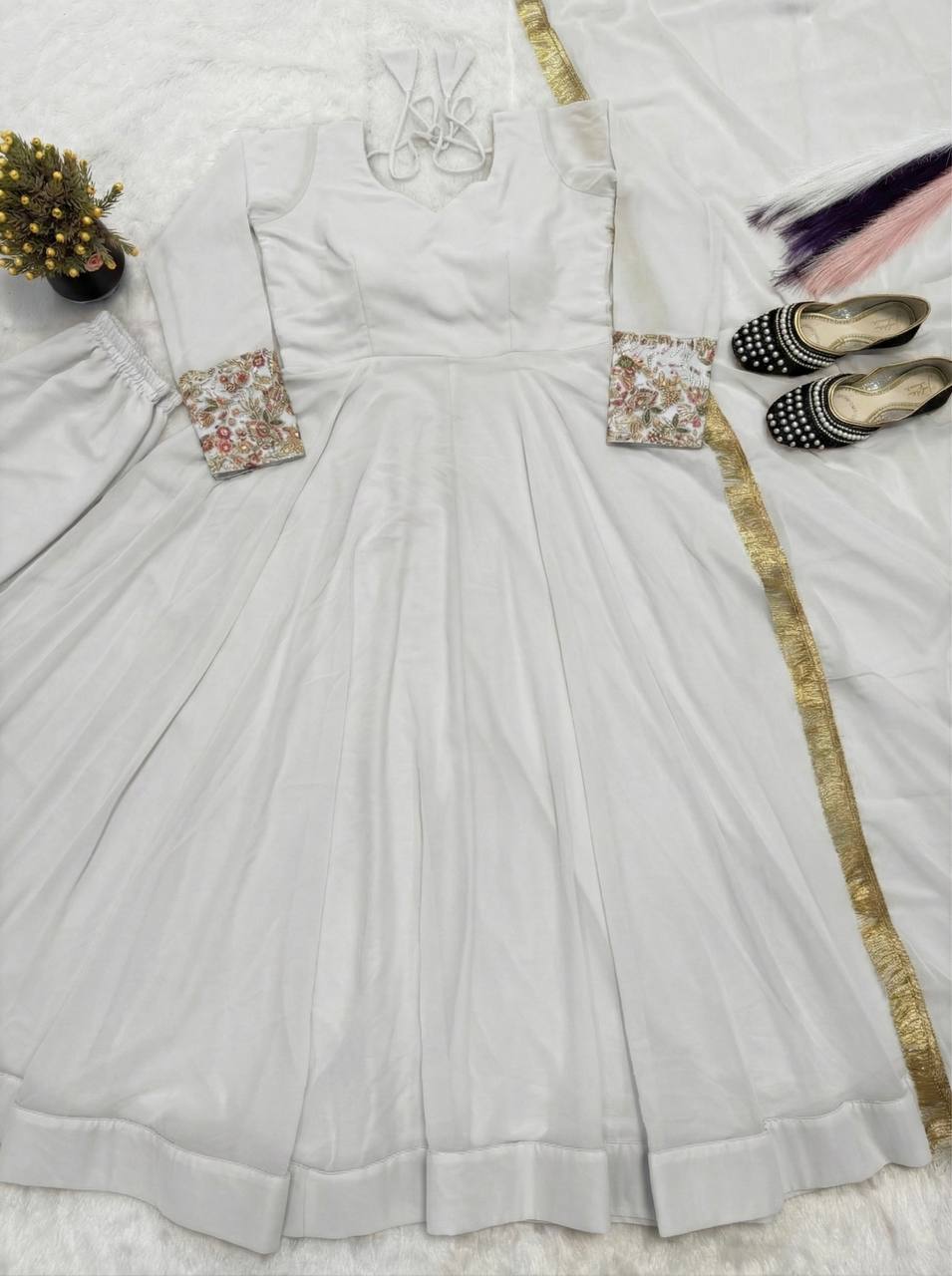 Faux Georgette Anarkali Set