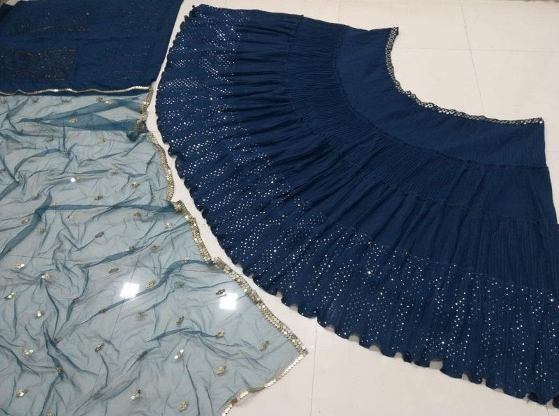 Exquisite Faux Georgette Lehenga Choli with Heavy Embroidery