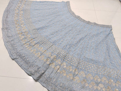 Exquisite Faux Georgette Sequin Embroidered Lehenga Set