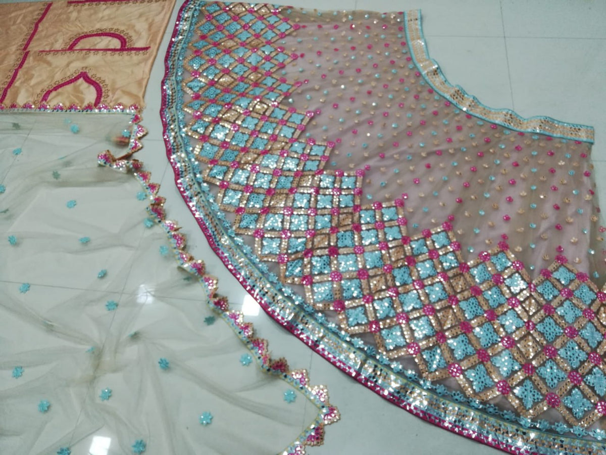 Butterfly Net Mirror-Work Lehenga choli set