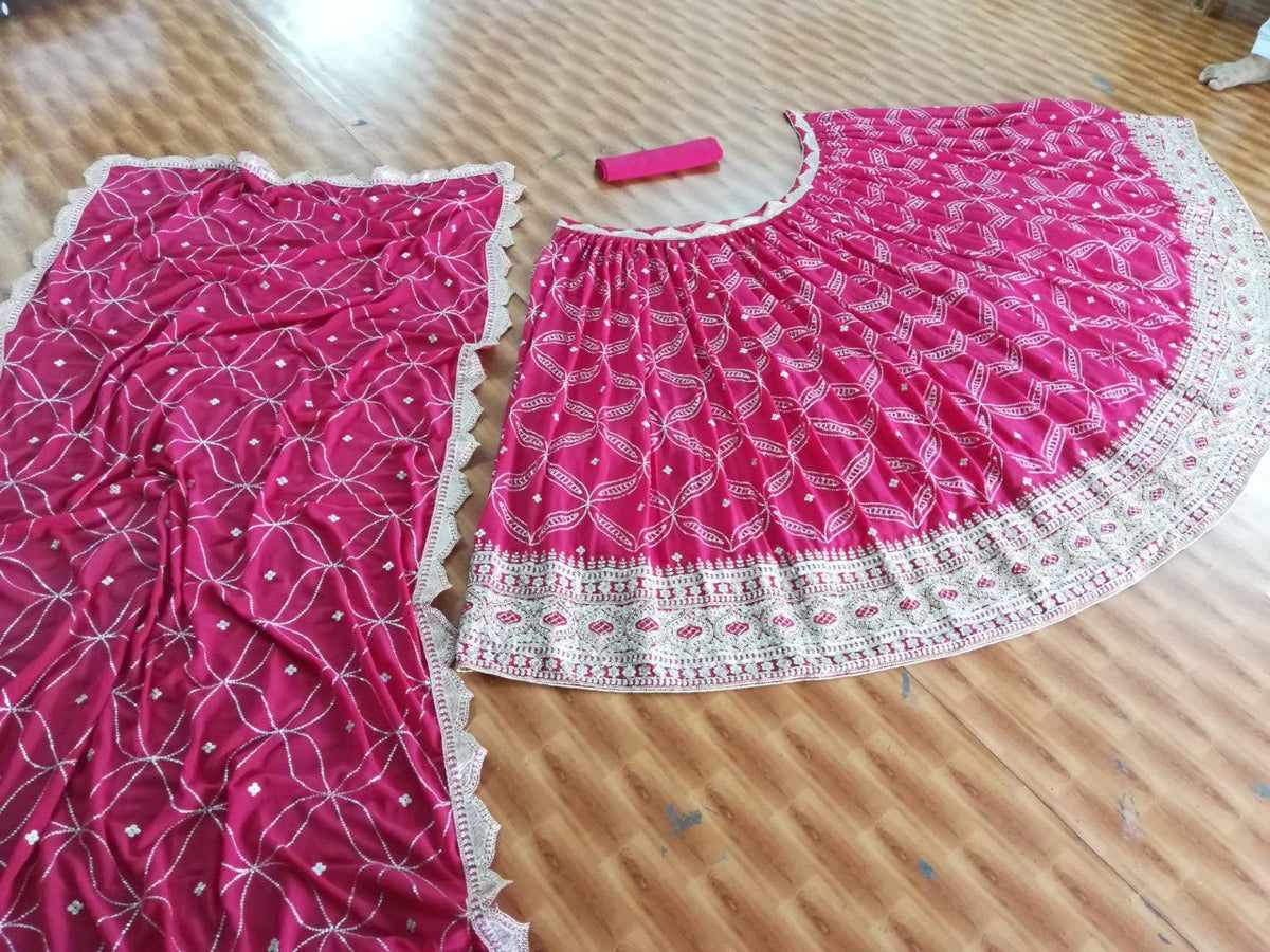 Premium Georgette Sequin Embroidery Lehenga Choli Set