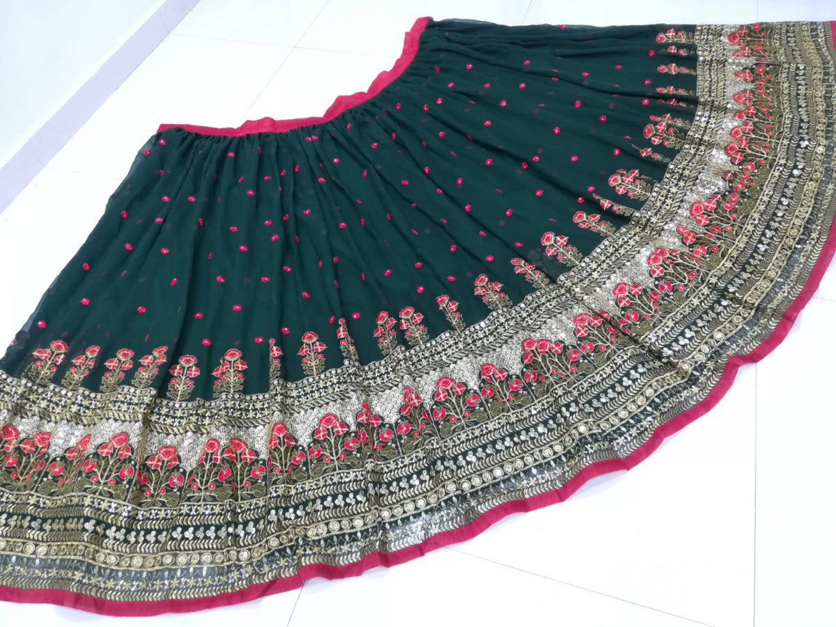 Premium Faux Georgette Sequin Lehenga Set