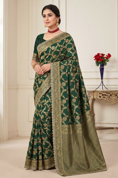 Banarasi Silk Saree Matching Silk Blouse Piece