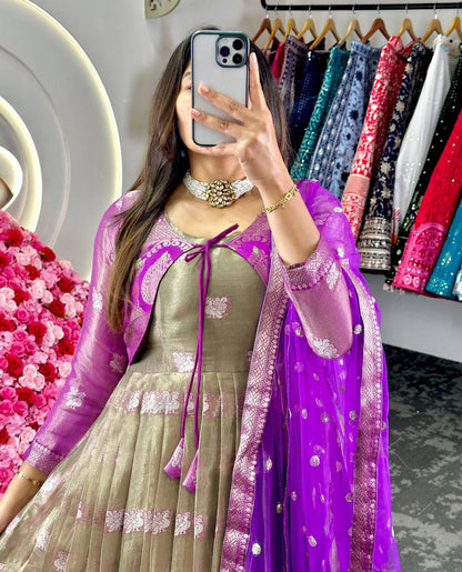 Latest Kotta Silk Jacquard Work Koti Gown