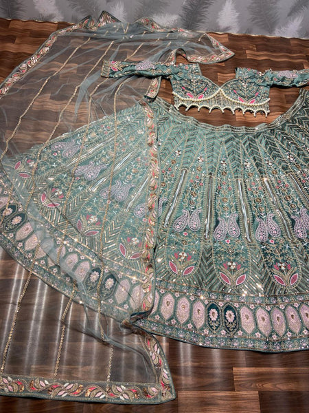 Latest 3.5 Meter Kasturi Silk Sequence Pearl Work Wedding Wear Lehenga Choli