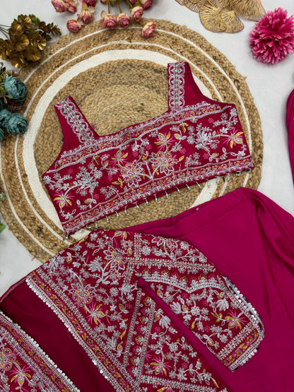 Ready to wear Chinon Silk Jacket Saree