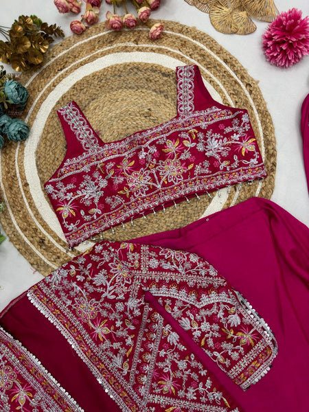 Ready to wear Chinon Silk Jacket Saree