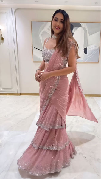 Ready to wear Georgette Sequence Work Lehenga Saree