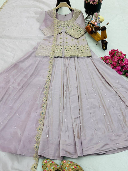 Latest Simmer Silk Moti Sequence Work Lehenga Choli