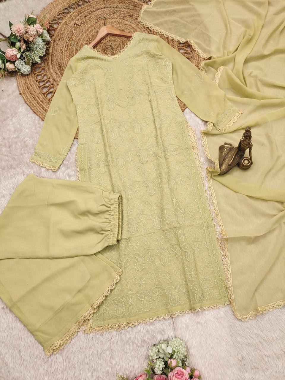 Party Wear Georgette Chikankari Embroidery Suit
