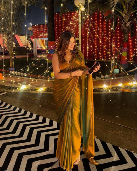 Latest Chiffon Shimmer Cut Dana Hand Work Saree Blouse