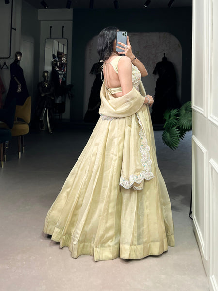 Latest Gold Crush Sequence Thread Lehenga Choli