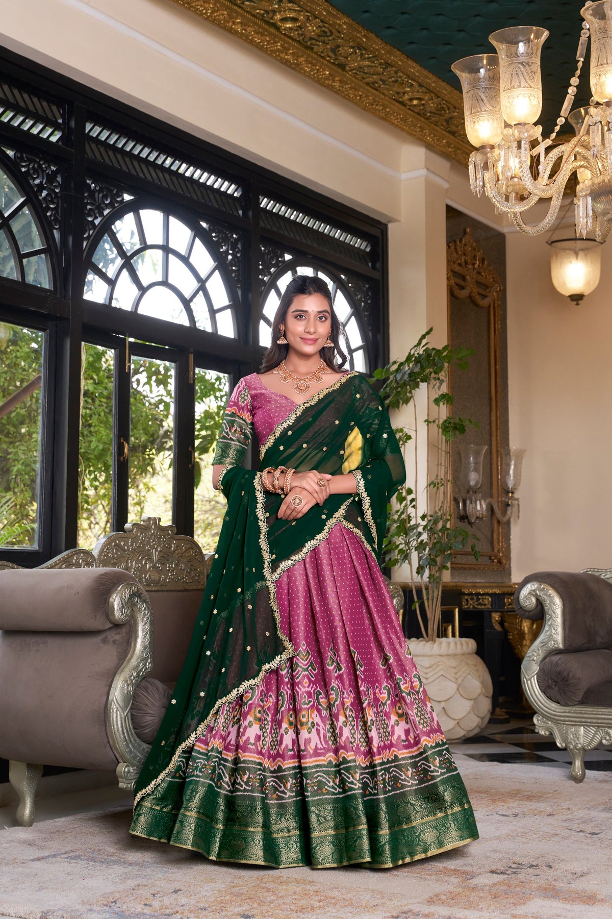 Kanchipuram Zari Weaving Lehenga Choli
