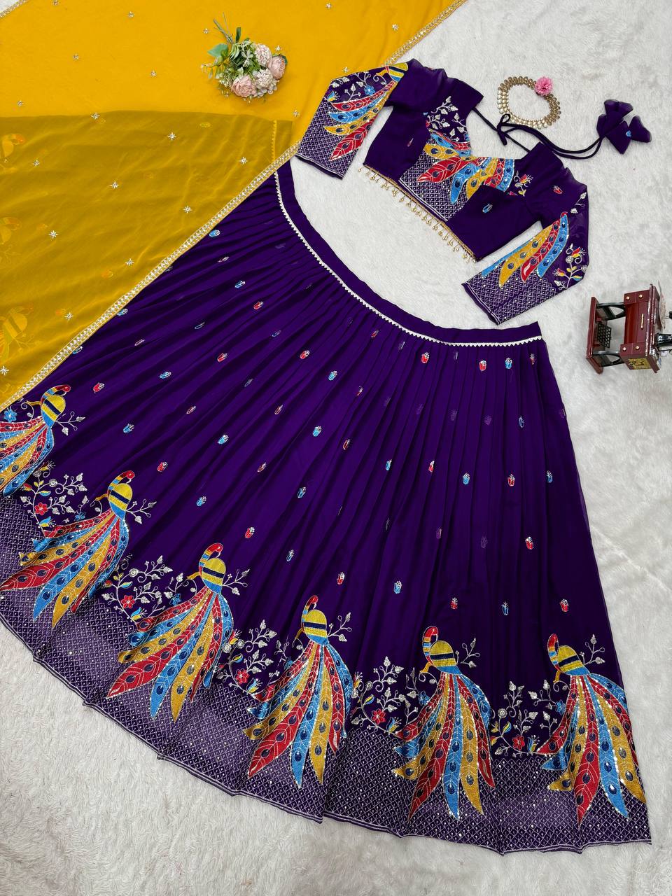 Lastest Georgette Sequence Work Lehenge Choli