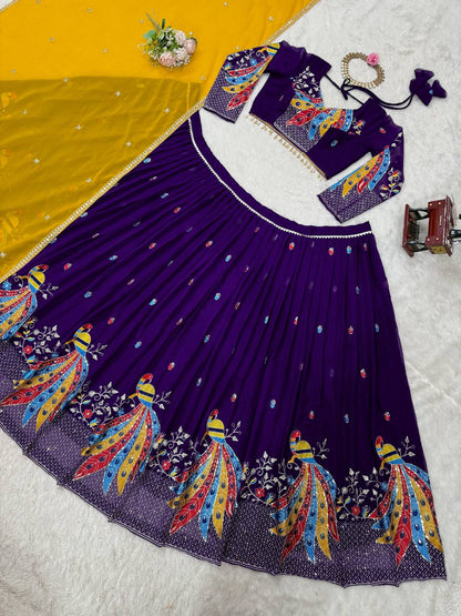 Lastest Georgette Sequence Work Lehenge Choli