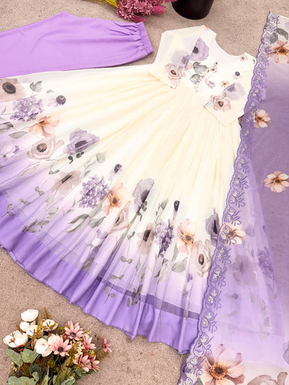 georgette anarkali sequence suit