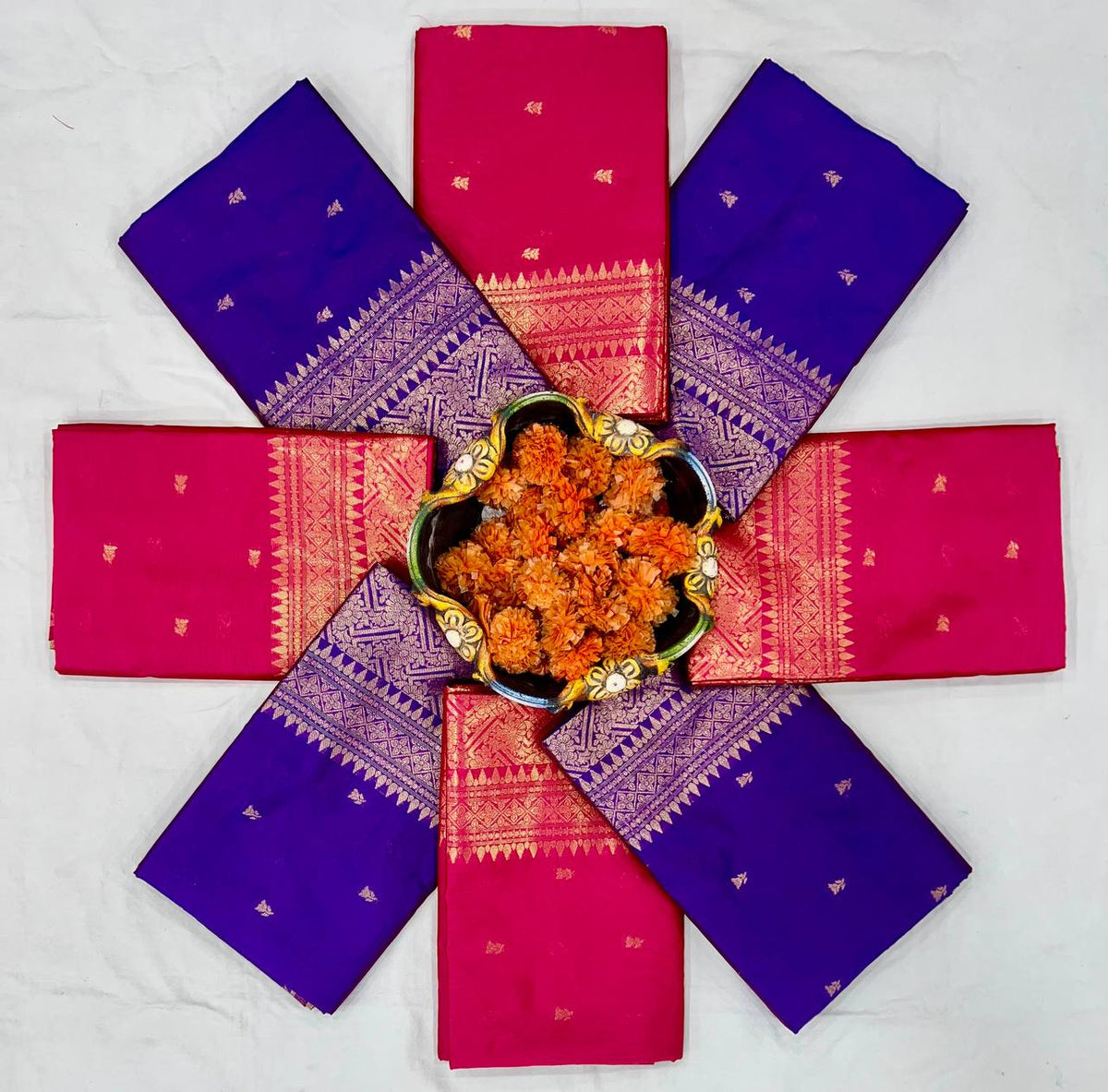 Soft Banarasi Silk Saree | Rich Jacquard Weaving &amp; Golden Zari