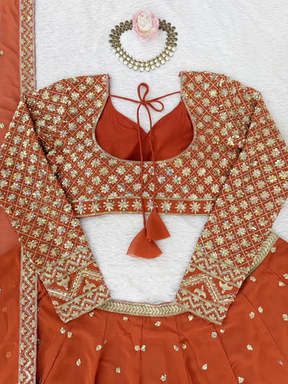 Premium Foux Georgette Lehenga Choli with Intricate Embroidery