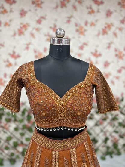 Premium Soft Butterfly Net Lehenga Choli with Heavy Sequins Work