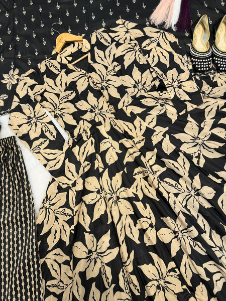 Digital Printed Muslin Cotton Anarkali Suit Set