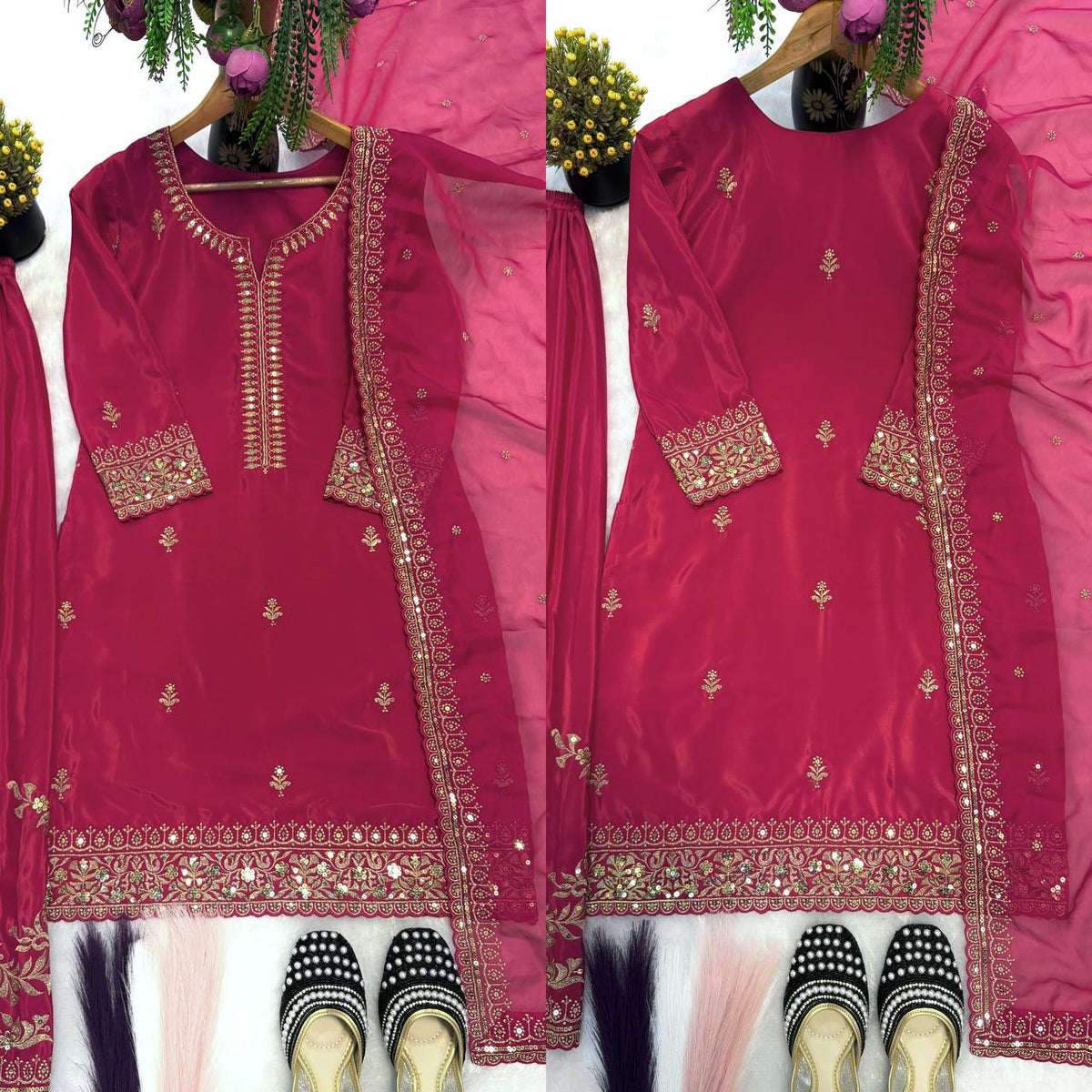 Elegant Heavy Embroidered Sharara Set