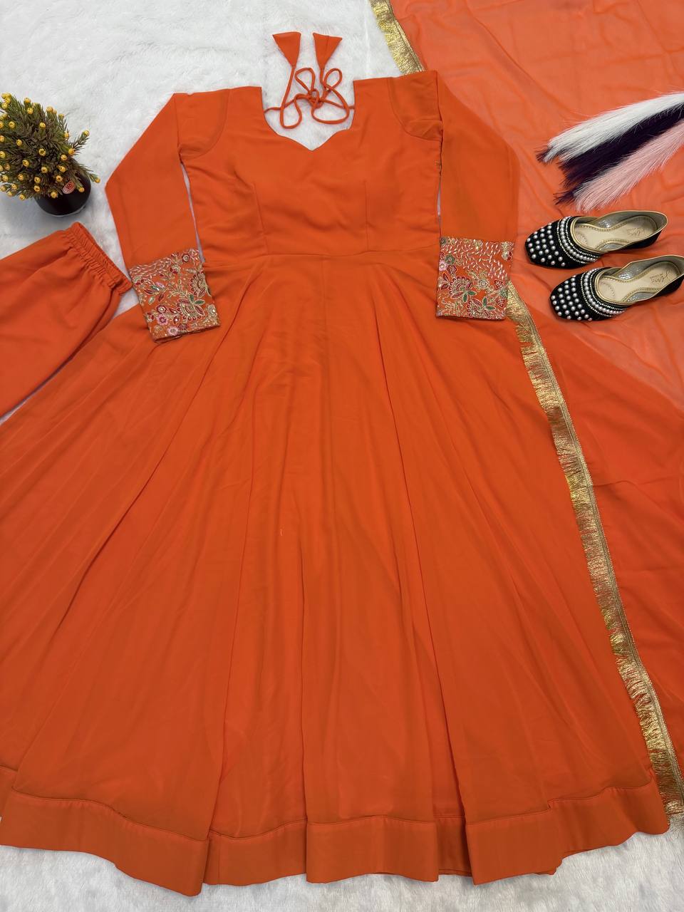 Premium Faux Georgette Maxi Anarkali Set