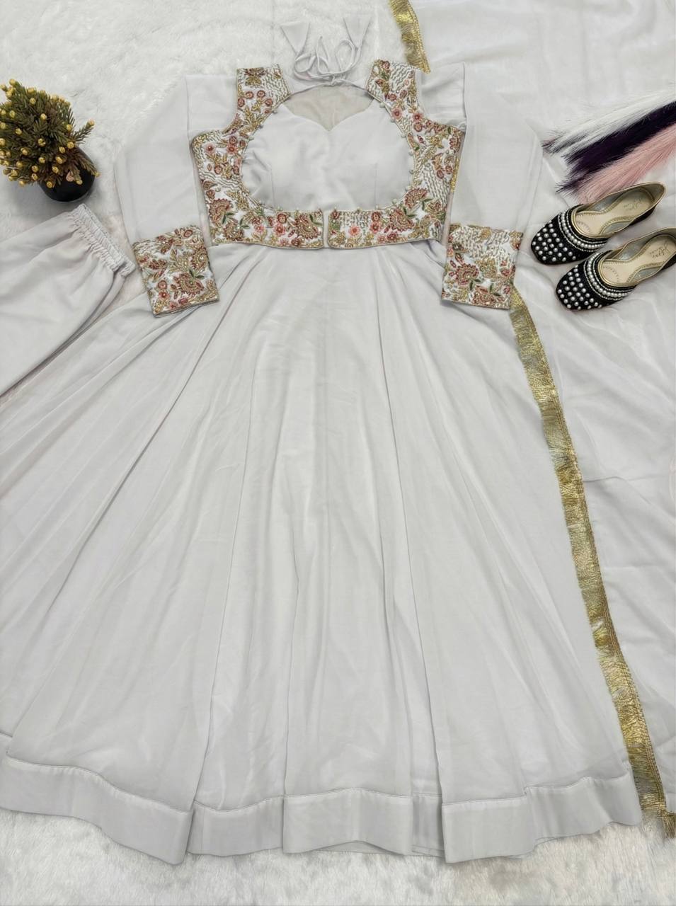 Faux Georgette Anarkali Set