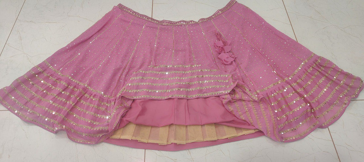 Exquisite Bottle pink Sequence Embroidery Lehenga Set