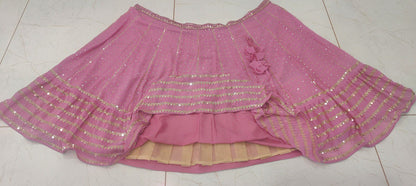 Exquisite Bottle pink Sequence Embroidery Lehenga Set