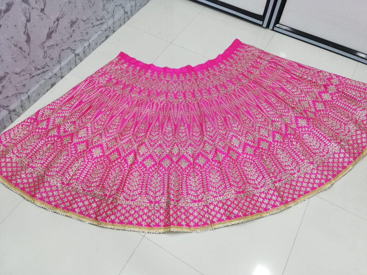 Rani Satin Silk Embroidered Lehenga Choli Set