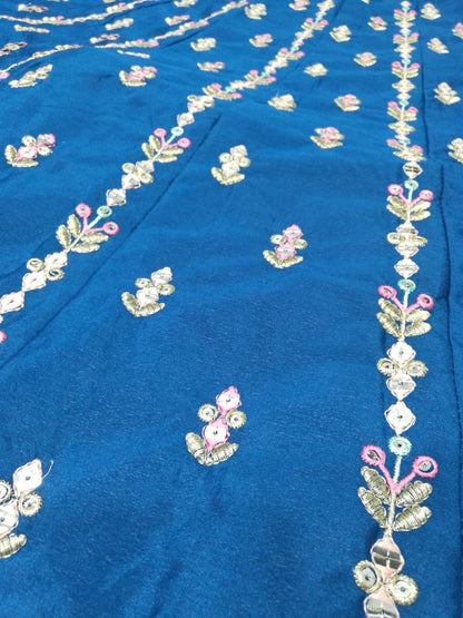 Premium Chinon Silk Lehenga Choli with Heavy Thread Sequins Embroidery