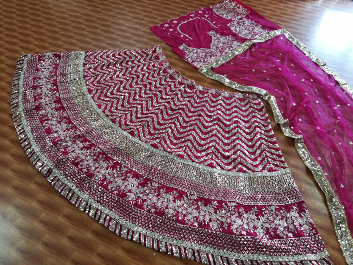 Exquisite Silk Embroidered Lehenga Choli Set with Sequins & Jari Detailing