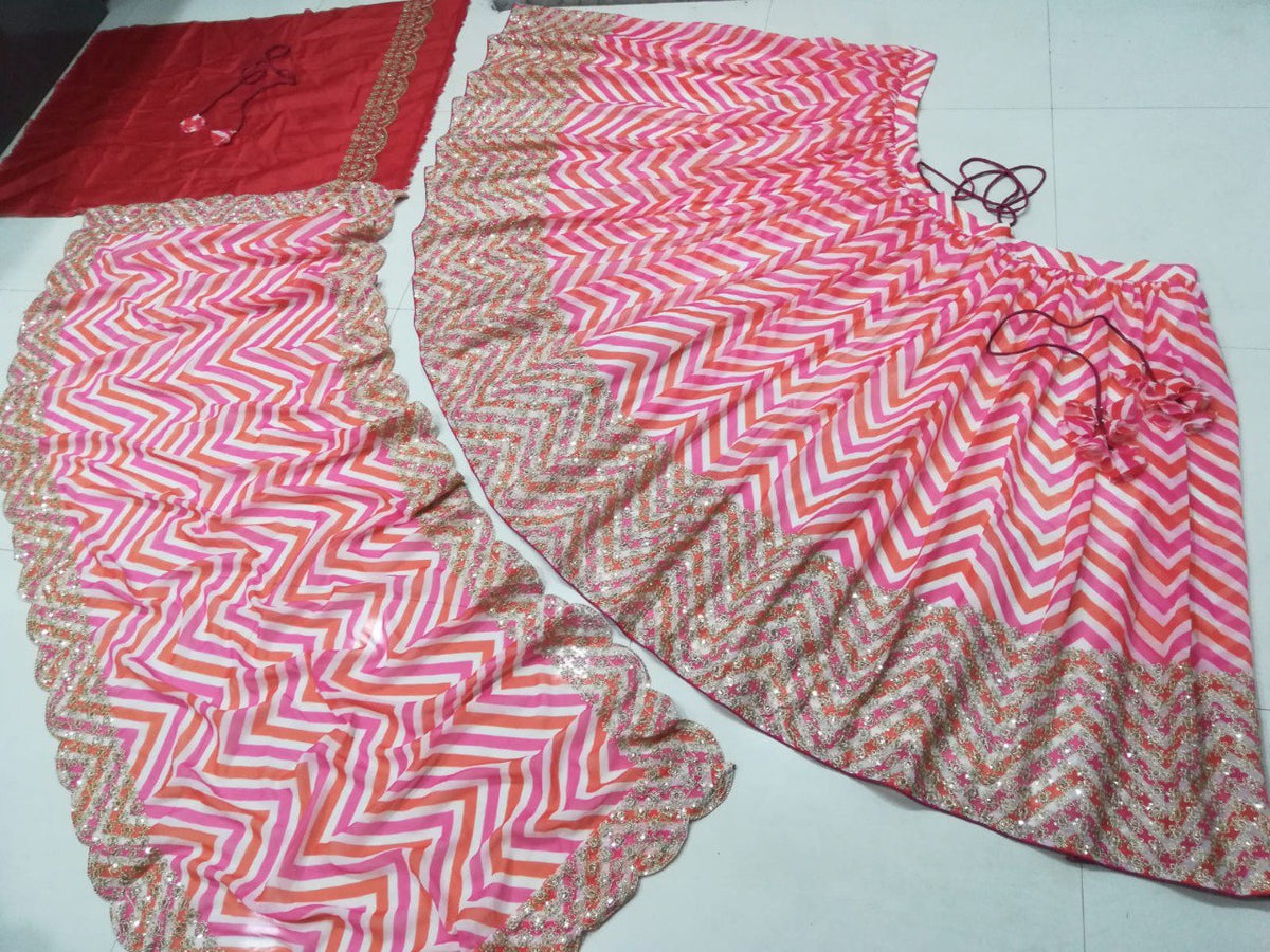 Premium Multi Color Printed Georgette Lehenga Choli Set