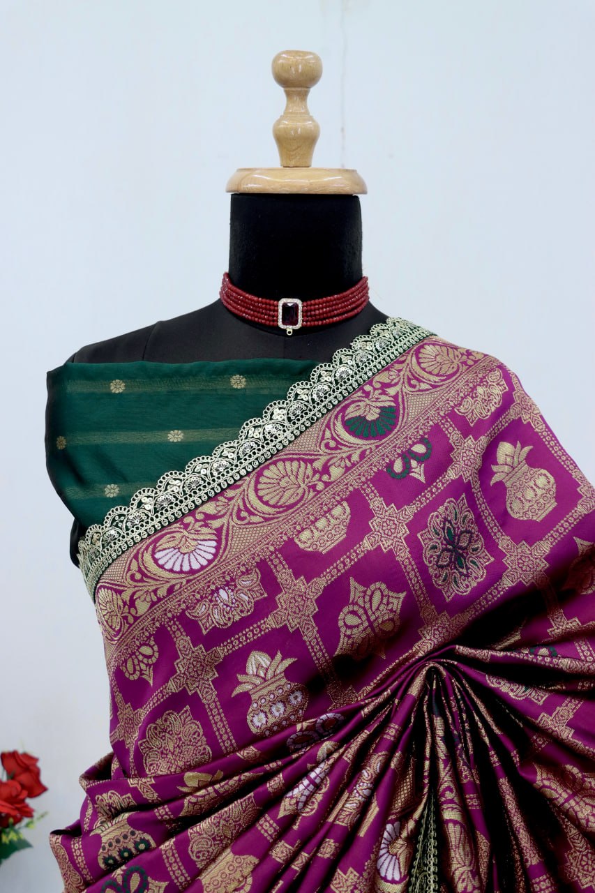 Wedding Wear Banarasi Silk Saree Blouse