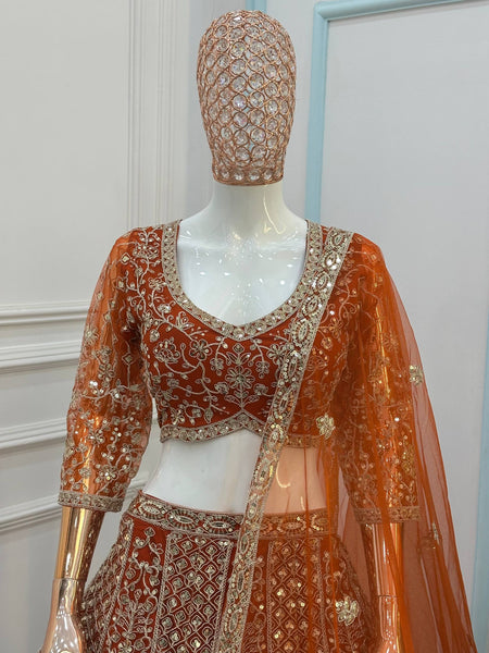 Butterfly Net Sequins Codding Embroidery Lehenga Choli