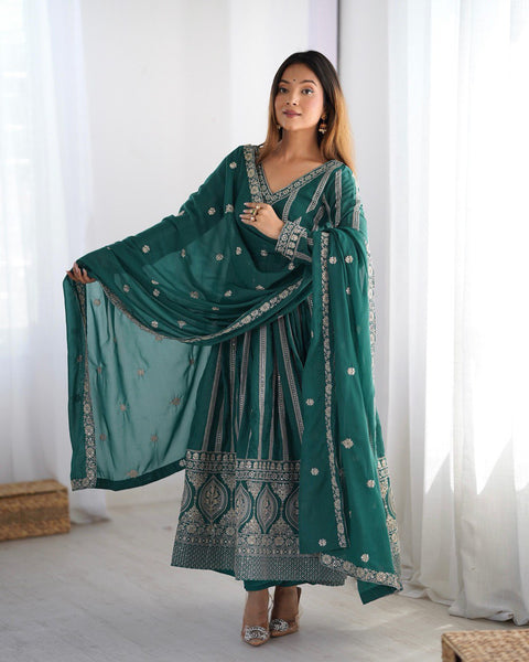Designer Georgette Sequence Gown Set