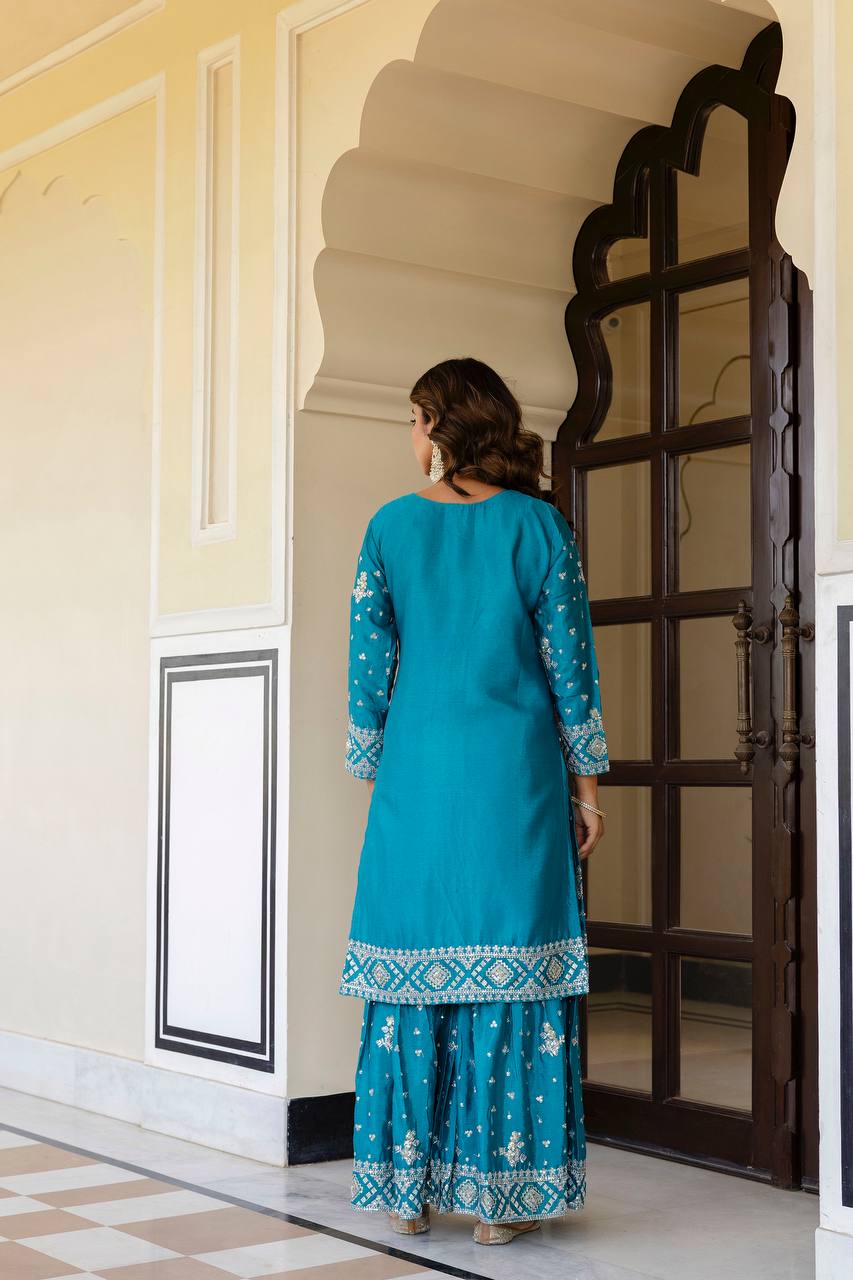 Chinon Silk Sequence Work Salwar Suit