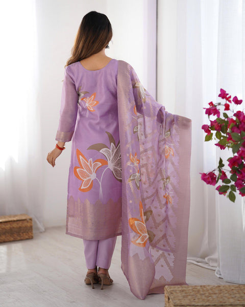 Latest Chanderi Silk Printed Top Pent Dupatta