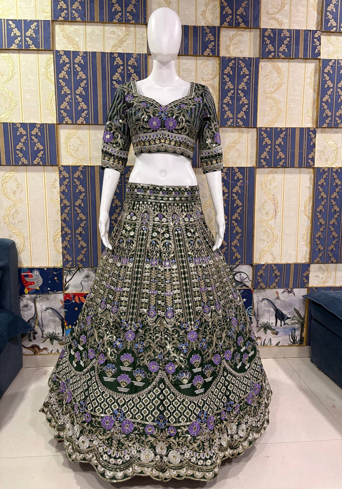 Exquisite Mono Satin Silk Lehenga Choli with Coding and Sequins Work