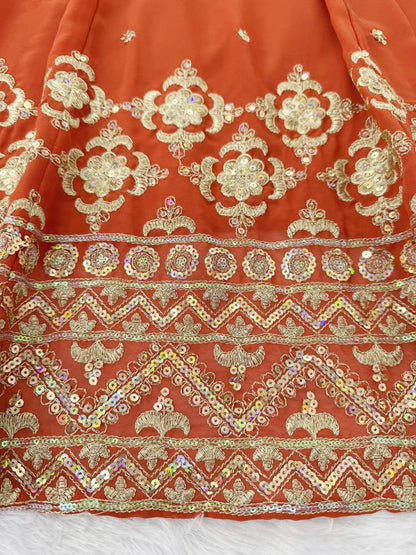 Premium Foux Georgette Lehenga Choli with Intricate Embroidery