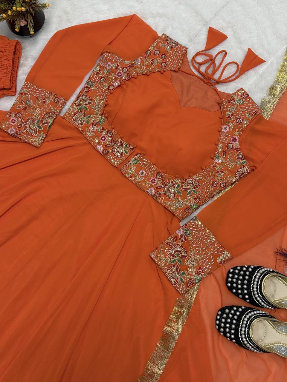Premium Faux Georgette Maxi Anarkali Set