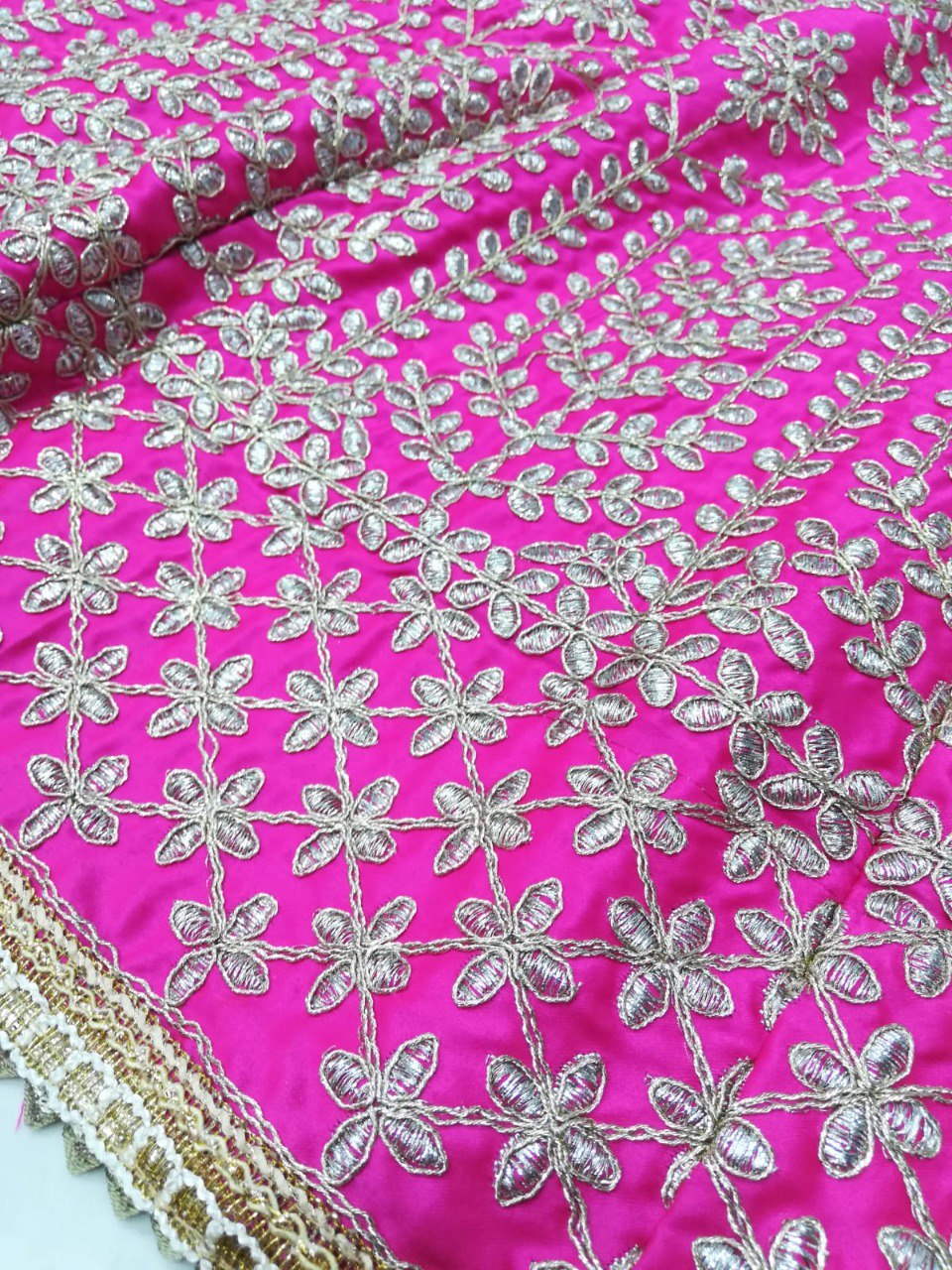 Rani Satin Silk Embroidered Lehenga Choli Set