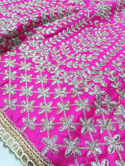 Rani Satin Silk Embroidered Lehenga Choli Set