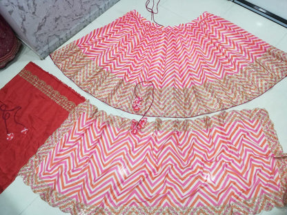 Premium Multi Color Printed Georgette Lehenga Choli Set