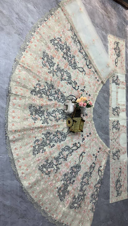 Premium Butterfly Net Lehenga Choli with Coding Sequins Work