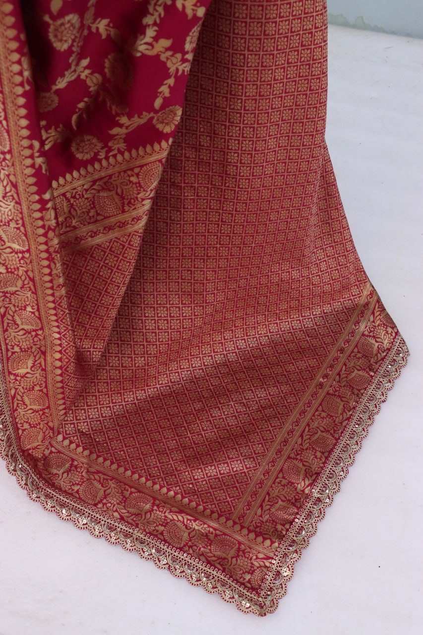 Banarasi Silk Saree Matching Silk Blouse Piece